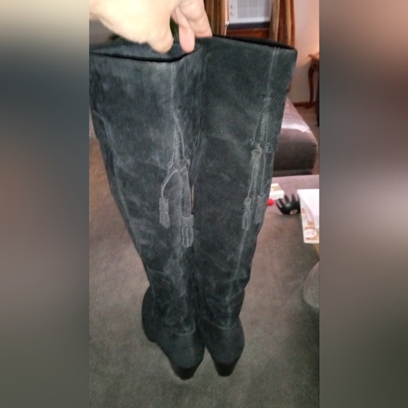 Black Suede Over the Knee Boots Size 6.5 - Picture 9 of 11